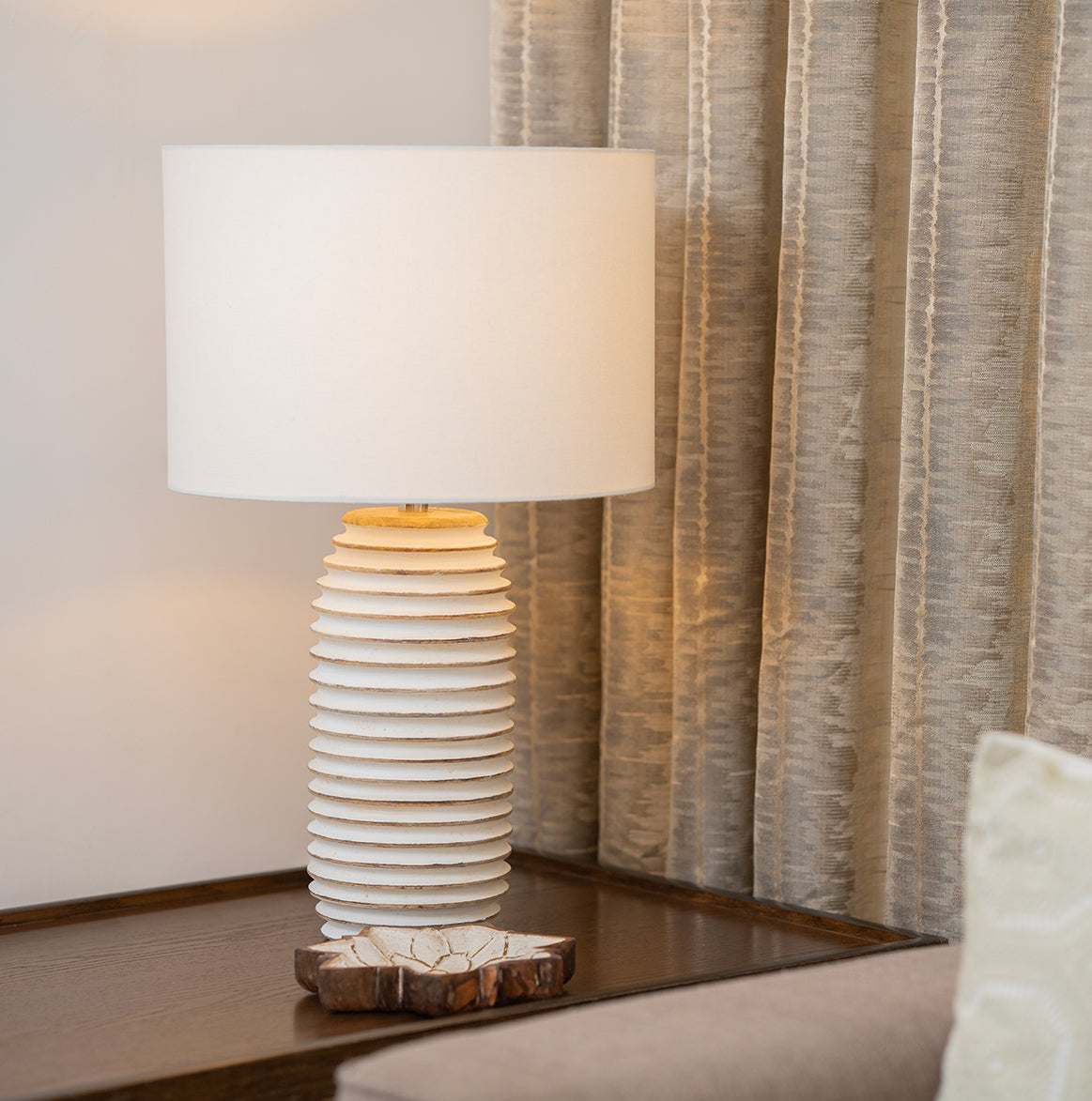Nazarro Wooden Table Lamp with Shade