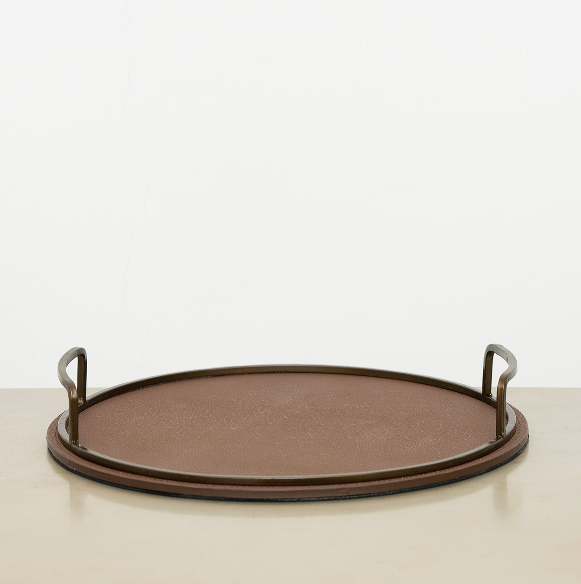 Round Leather Tray, Medium