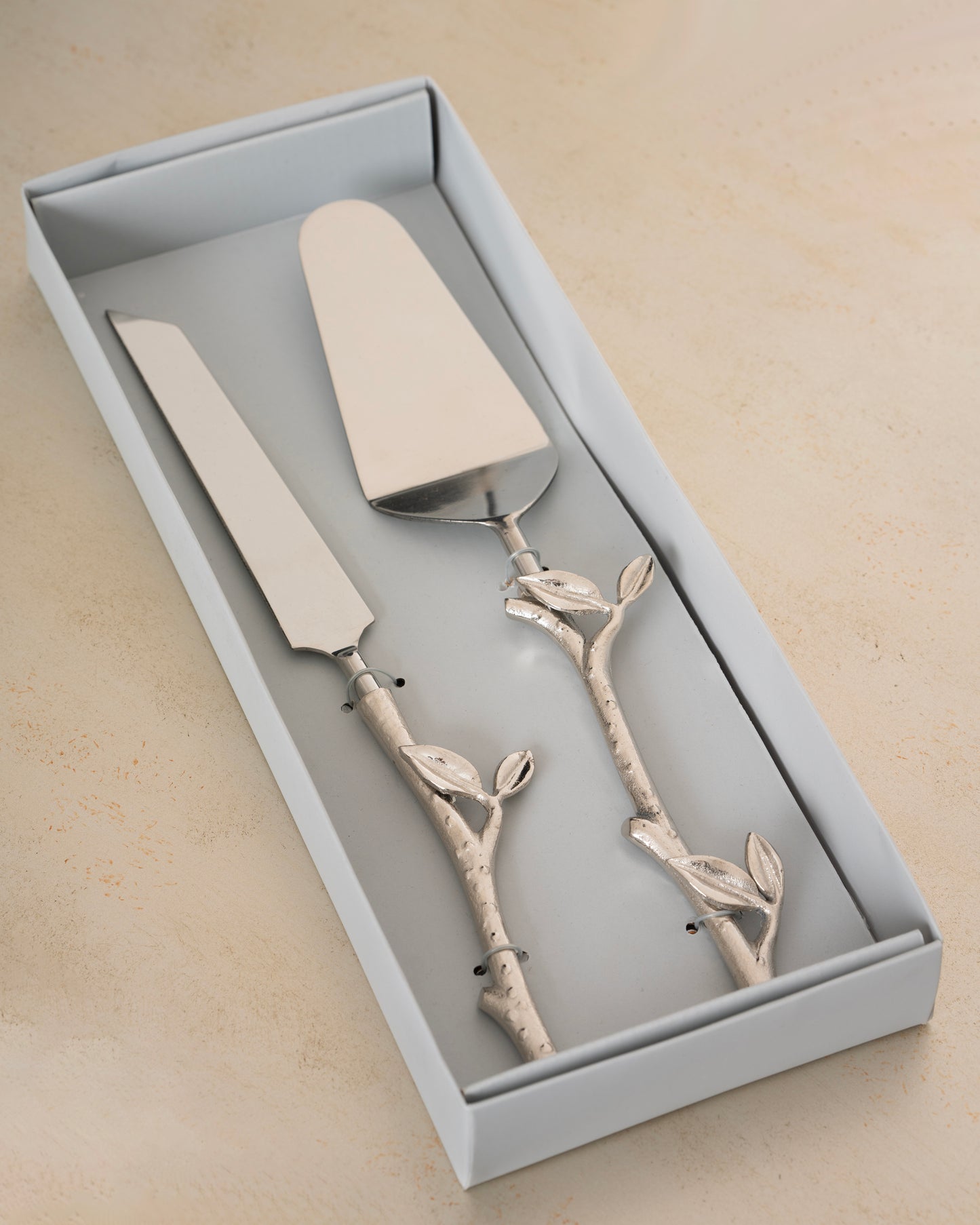 Cake Lifter & Knife Set, Silver