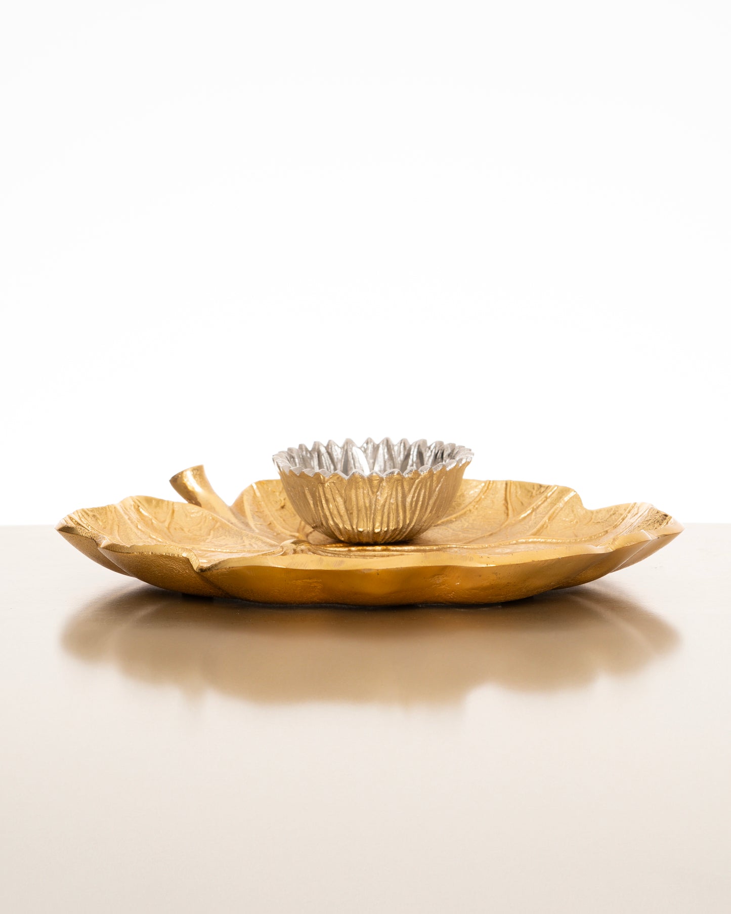 Gold and silver Chips and Dip Serving Platter
