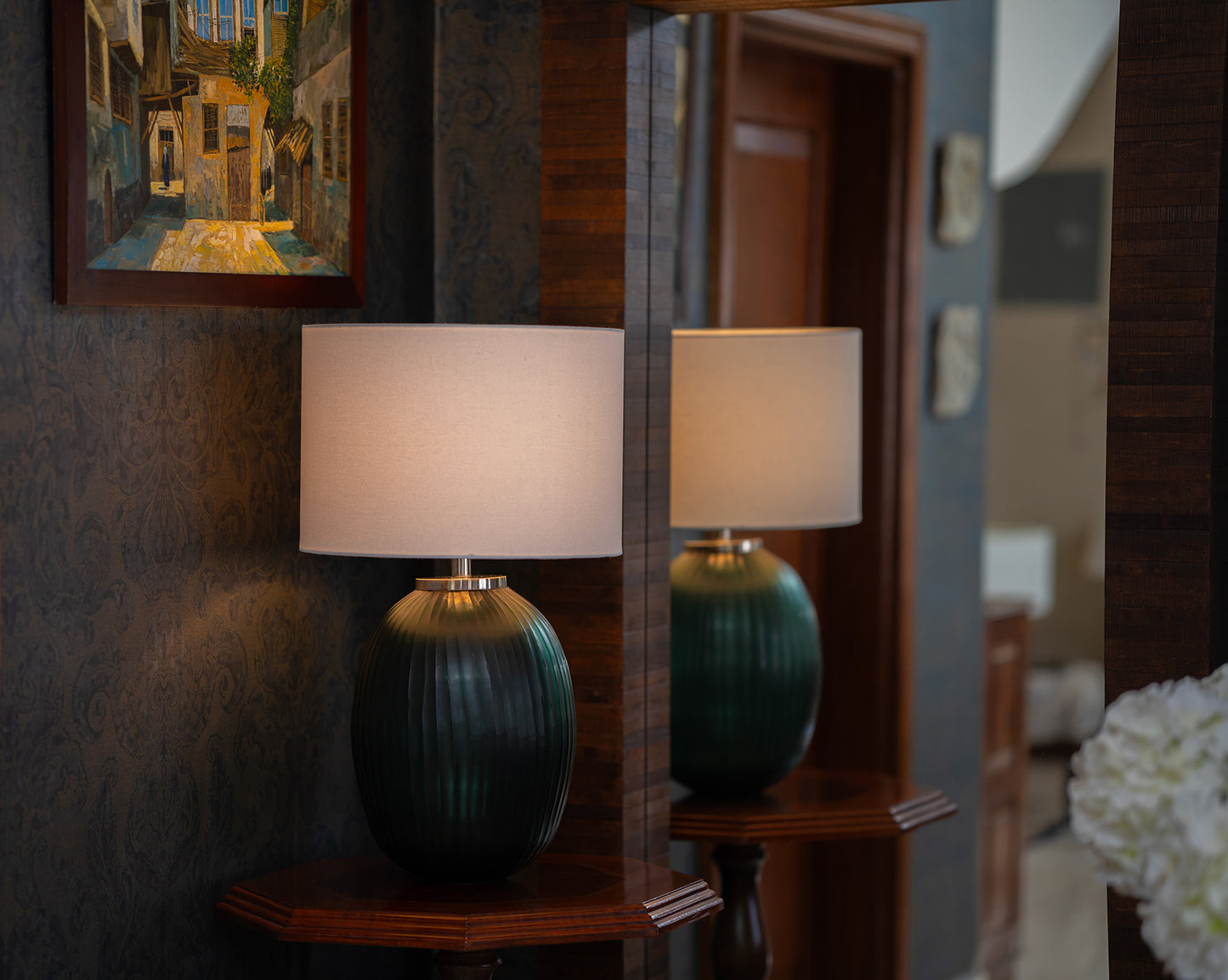 Portofino II Glass Table Lamp with Shade