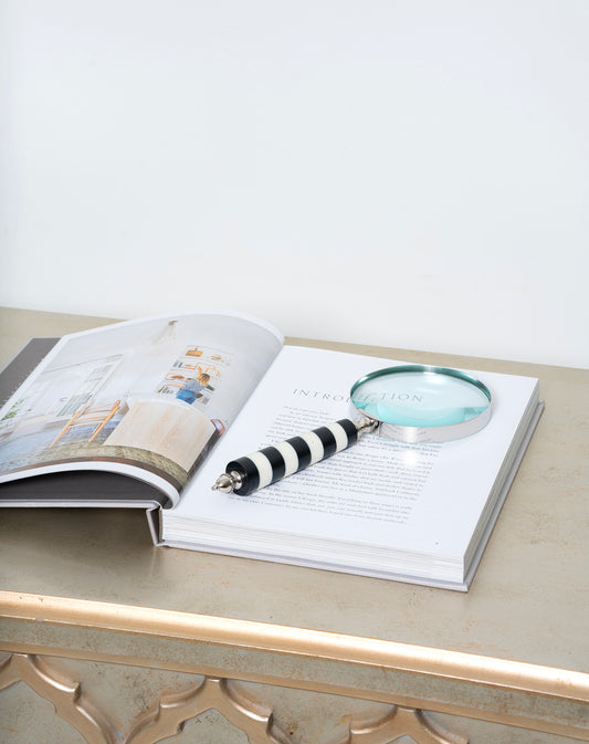 Resin Magnifying Glass, Black and White