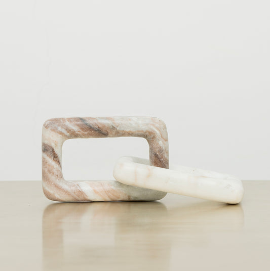 White and Beige marble Chain