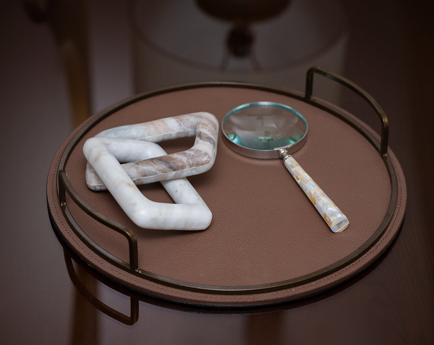 White and Beige marble Chain