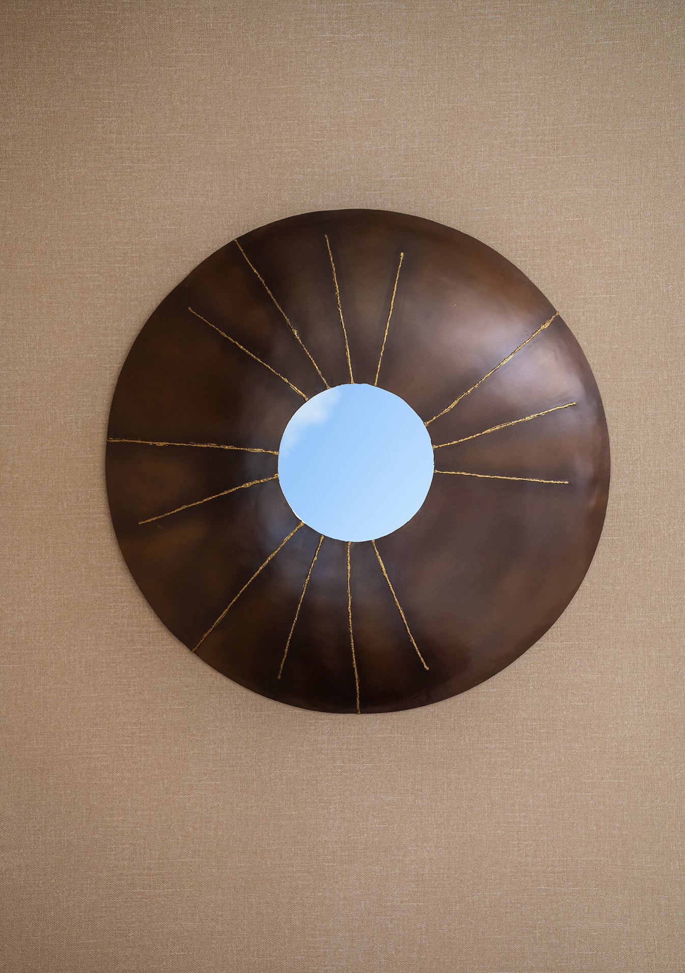 Rustic Style Wall Mounted Round Mirror Ornament