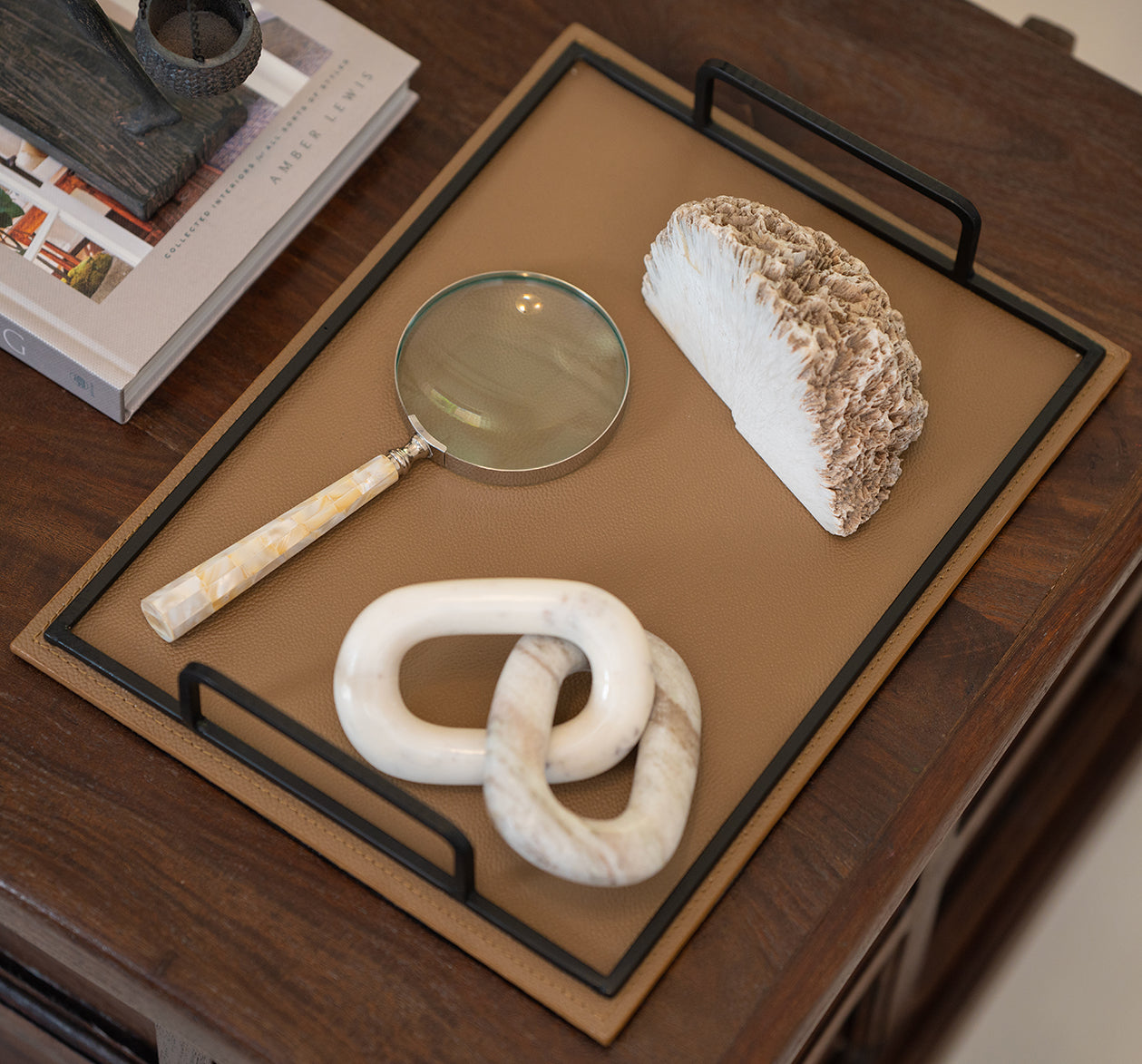 Rectangular Leather Tray, Medium