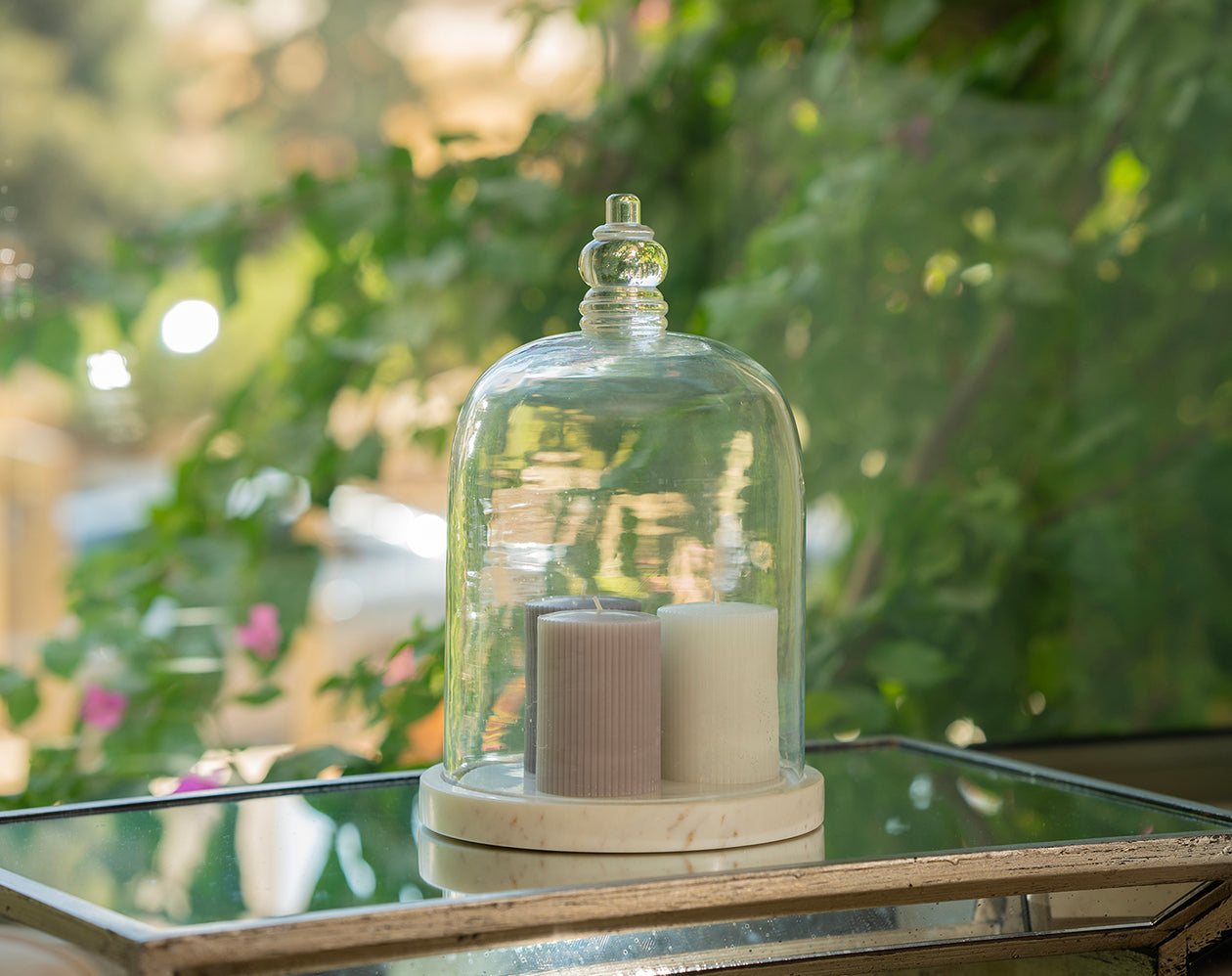 Marble Base with glass Dome
