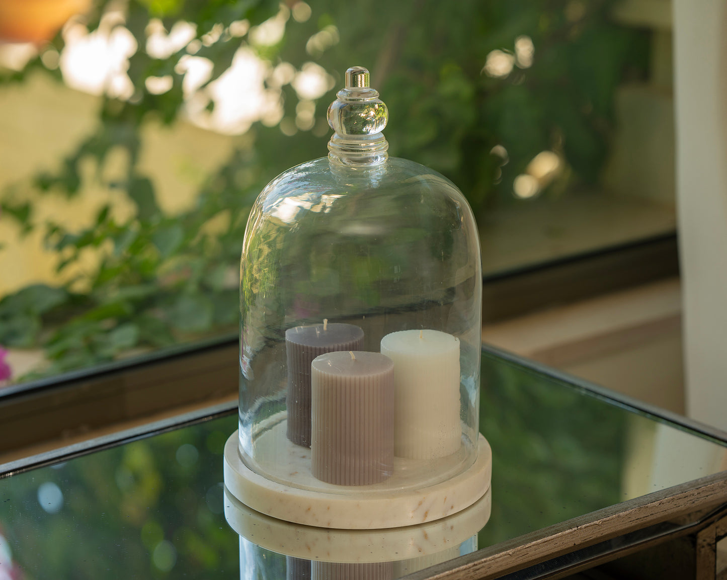 Marble Base with glass Dome