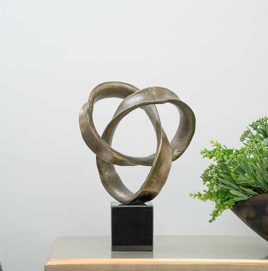 Sculpture on Granite Base, Antique Brass