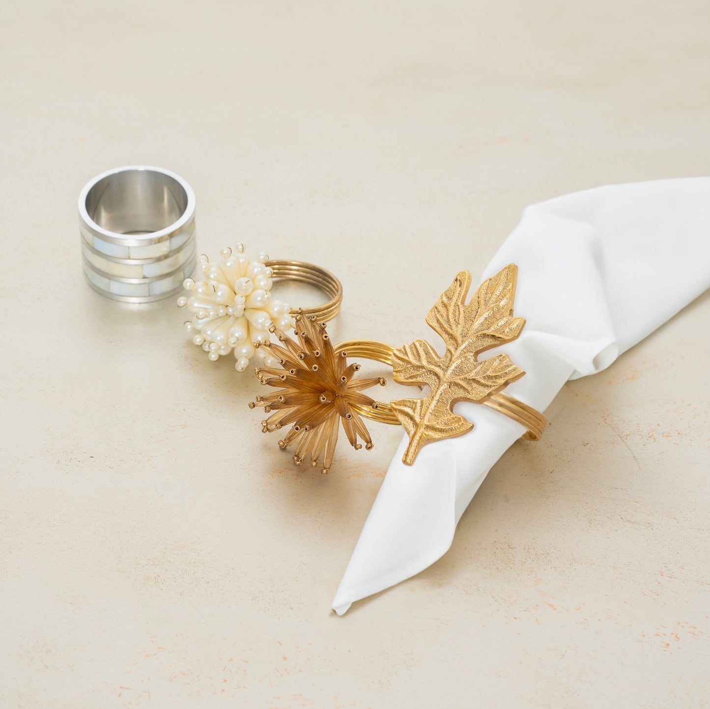 Faux Pearl Napkin Rings( set of 4 )