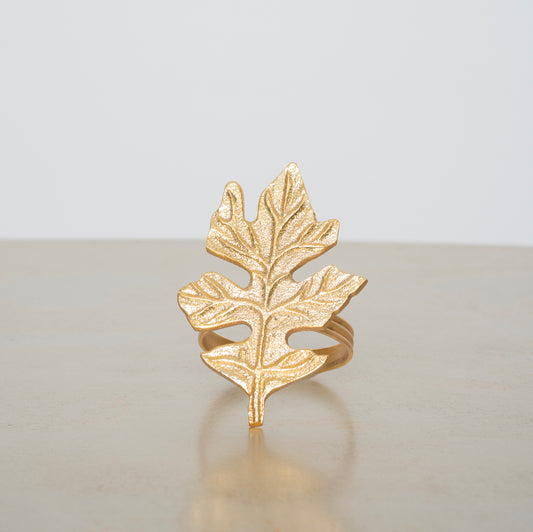 Golden Leaf Napkin Rings( set of 4 )